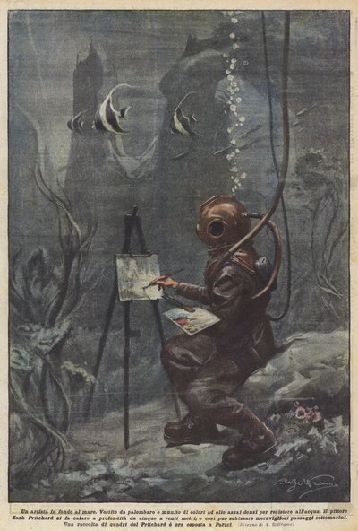 Umělec na dně moře od Achille Beltrame