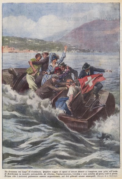Drama na Bodamském jezeře od Achille Beltrame