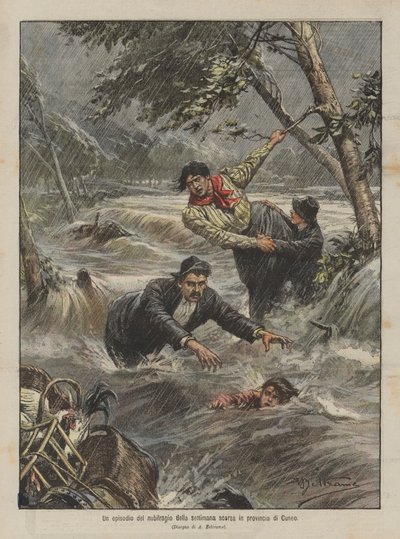 Epizoda bouře z minulého týdne v provincii Cuneo od Achille Beltrame