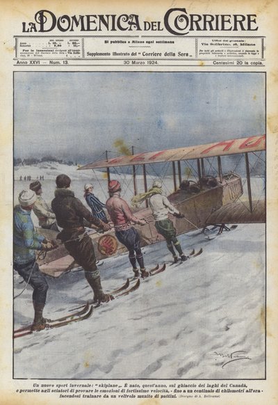 Nový zimní sport, skiplane od Achille Beltrame