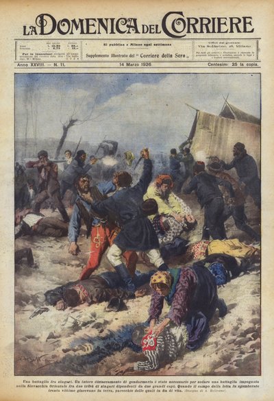 Bitva mezi cikány od Achille Beltrame