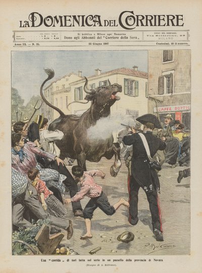 Vážná korida v malé vesnici v provincii Novara od Achille Beltrame