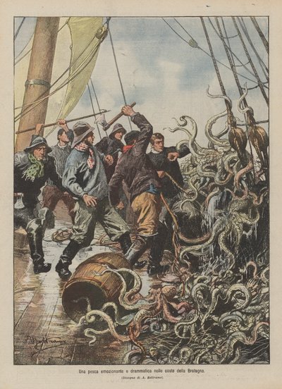 Vzrušující a dramatický rybolov na pobřeží Bretaně od Achille Beltrame