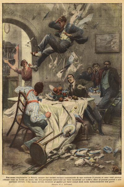 Tragikomická scéna od Achille Beltrame