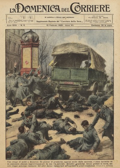 Masakr vojáků v Bukurešti od Achille Beltrame
