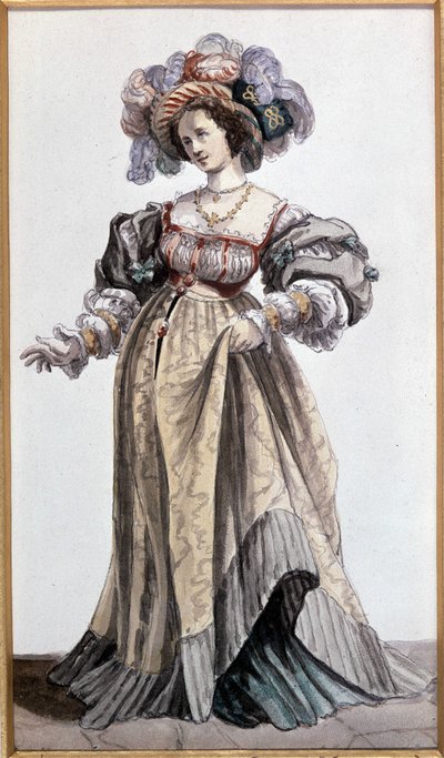 Herečka Marie Dorval, milenka Vigny. Akvarel z Devérie. Coll. Francis Aubrère. od Achille Devéria