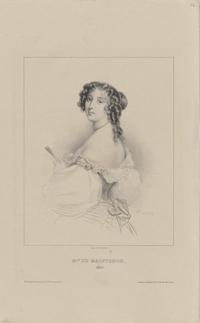 Françoise dAubigné, markýza de Maintenon 1635-1719, 1830-1840. od Achille Devéria