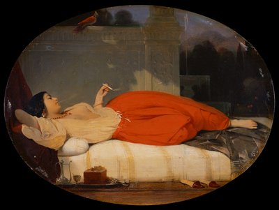 Odaliska, asi 1830-35 (olej na desce) od Achille Devéria