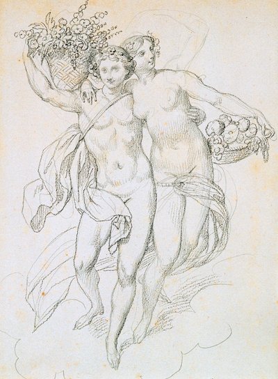 Psyche a Cupid, c1820-1857 od Achille Devéria