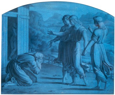 The Hospitalite of Abraham, c1820-1857 od Achille Devéria