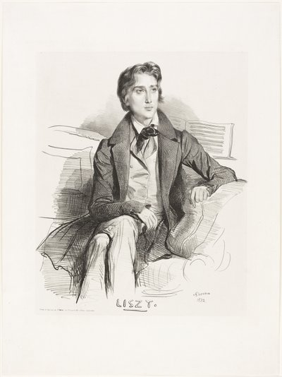 Portrét Franze Liszta od Achille Devéria