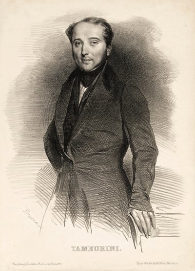 Portrét operního pěvce Antonia Tamburiniho 1800-1876, od Achille Devéria
