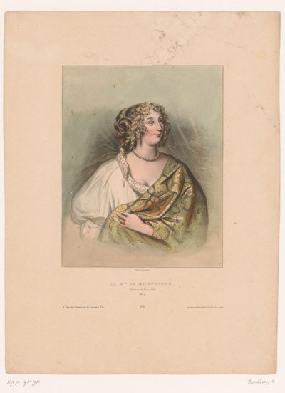 Portrét Madame de Montespan La M.ise de Montespan, milenka Ludvíka XIV., 1667 (titul na předmětu) Slavné ženy (název seriálu) od Achille Devéria
