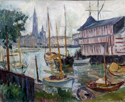 Rybník s rybářskými čluny Obraz Achille-Emile (Achille Emile) Othon Friesz (1879-1949) Le Havre 20. století, Musee des Beaux Arts od Achille Emile Othon Friesz