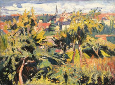 Městečko za stromy od Achille Emile Othon Friesz