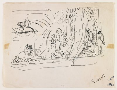 Zátiší s květinami (pero a černý inkoust) od Achille Emile Othon Friesz
