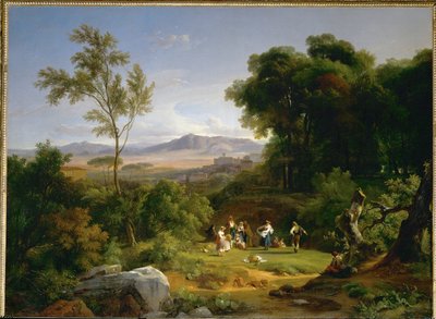Paysage inspire par la vue de Frascati - krajina inspirovaná výhledem na Frascati ... od Achille Etna Michallon