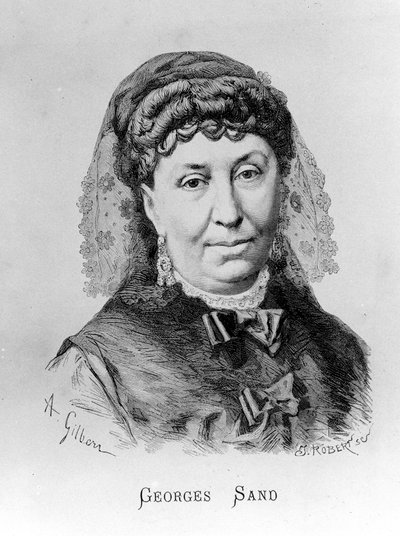Portrét George Sandové (Aurore Dupin, Baronne Dudevant) (1804-1876) od A. Gilberna od Achille Isidore Gilbert