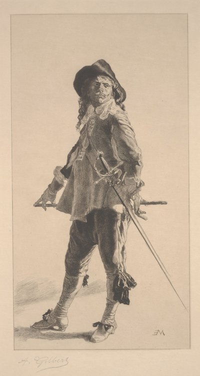 The Duelist, tisk vytvořil Jean ?Louis ?Ernest Meissonier od Achille Isidore Gilbert