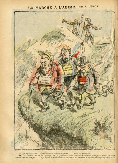 Ilustrace Achille Lemot (1846-1909) v Le Pelerin, 08.09.07 - La marche à l
