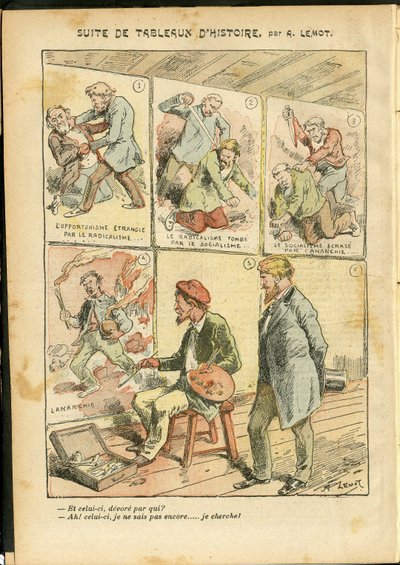 Ilustrace Achille Lemot (1846-1909) v Le Pelerin, 20/05/06 - Suita historických obrazů - Anarchistický Anarchismus, Radikalismus, Umění, Revoluce, Oportunismus, Nejistý, Socialismus - Malíři umělci od Achille Lemot