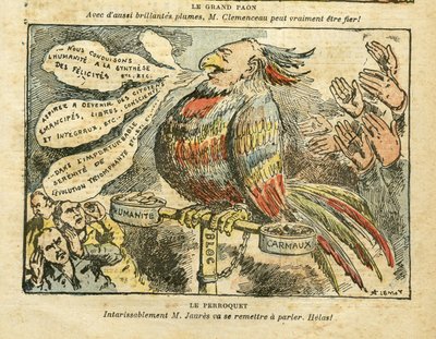 Ilustrace Achille Lemot (1846-1909) v Le Pelerin, 26.1.2008 - Velký páv - Greve, Socialismus, Carmaux, Humanita (deník) - Jaures Jean, Parroquet od Achille Lemot