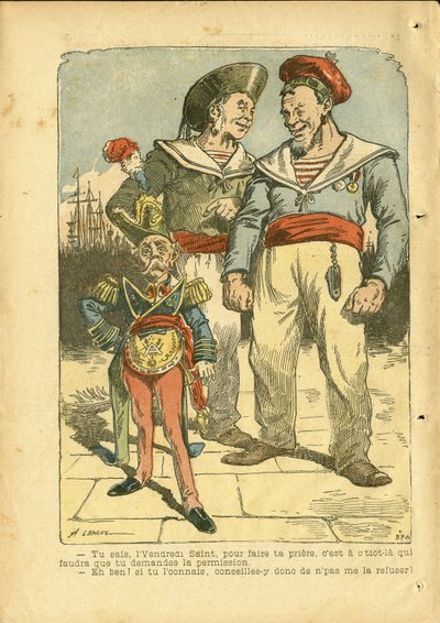 Ilustrace Achille Lemot (1846-1909) v Le Pelerin od Achille Lemot
