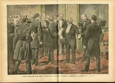Ilustrace Achille Lemot (1846-1909) v Le Pelerin, 28/01/06 - Volby, prezident republiky - Fallieres Armand (1841-1931) od Achille Lemot