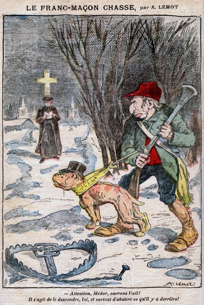 Zednářský lov v Le Pelerin od Achille Lemot