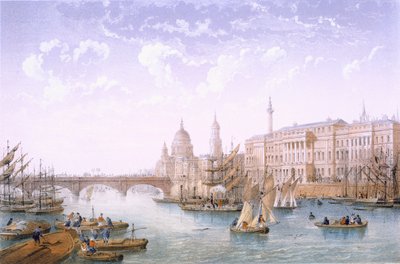 Custom House a London Bridge, 1862. od Achille-Louis Martinet
