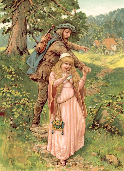 Princezna a žebrák (chromolitho) od Ada Dennis