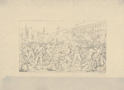 Bitva v Baltimoru, 19. dubna 1861 z Confederate War Etchings, 1861-63. od Adalbert John Volck