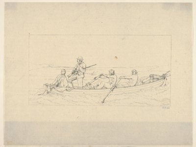 Marylanders Crossing the Potomac, aby se připojili k jižní armádě z války Konfederace Etchin..., 1861-63. od Adalbert John Volck