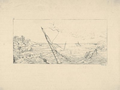Kamenná blokáda u Charlestonu v Jižní Karolíně z Confederate War Etchings, 1861-63. od Adalbert John Volck