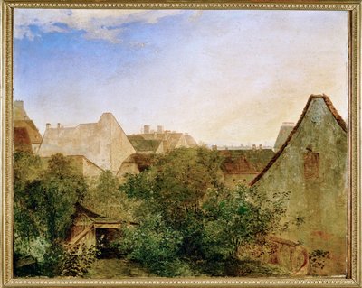 Blick ueber Wiener Vorstadthaeuser - Pohled na vídeňské předměstí... (malba na dřevě) od Adalbert Stifter