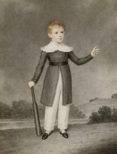 Portrét Edwarda Currieho držícího kriketovou pálku, 1830 od Adam Buck