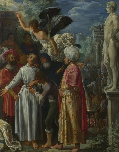 Svatý Vavřinec před mučednickou smrtí. Kolem 1600-01 od Adam Elsheimer