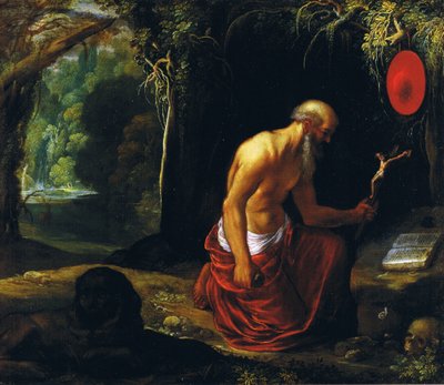 Svatý Jeroným na poušti od Adam Elsheimer