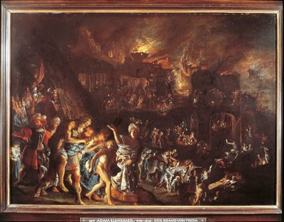 Spálení Tróje, c. 1604 (olej na mědi) od Adam Elsheimer