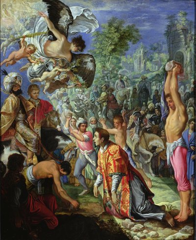 Ukamenování svatého Štěpána od Adam Elsheimer