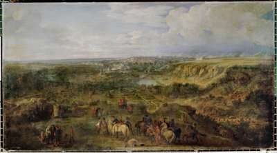 Pohled na Lucemburk z lázní Mansfeld... od Adam Frans van der (circle of) Meulen