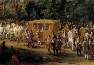 Šortky a kortex. Detail „“ Vstup do Arras od Ludvíka XIV. a Marie Terezie 30. července od Adam Frans van der Meulen