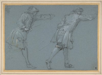 Studie šermířských soubojů dvou vojáků, 17. století. od Adam Frans van der Meulen