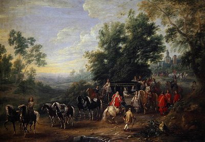 Putovní průvod princezny od Adam Frans van der Meulen