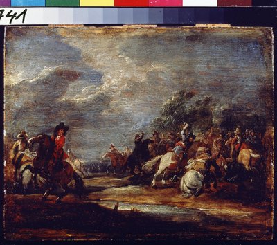 Bitva. Bitva. Obraz Adama Franse van der Meulena (1632-1690), kolem roku 1660. Olej na dřevě. Vlámské umění, barokní styl. Puškinovo muzeum výtvarných umění, Moskva od Adam Frans van der Meulen