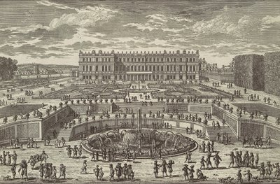 Pohled na Versailles Pohled na Versailles, zahradní fasáda, 80. léta 17. století. od Adam Perelle