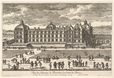 Pohled na Château de Richelieu ze strany parku, 17. století. od Adam Perelle