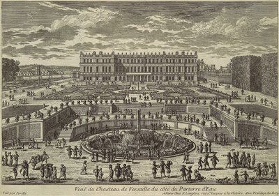 Pohled na Versailles, zahradní fasáda, 80. léta 17. století od Adam Perelle