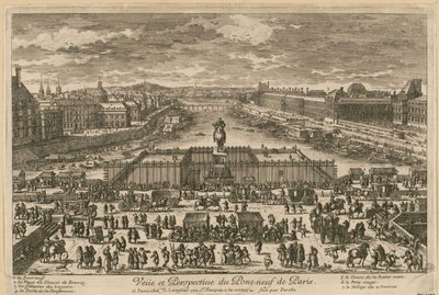 Pohled na Pont Neuf v Paříži, druhá polovina 17. od Adam Perelle