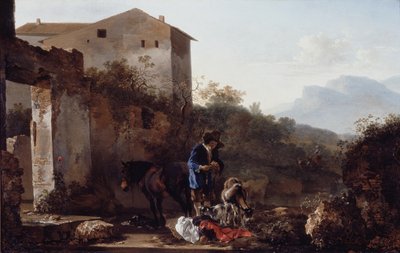 Krajina s pasáčkem koz, asi 1650 (olej na desce) od Adam Pynacker